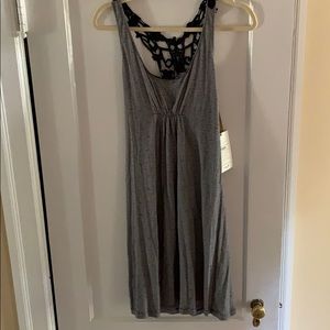 Element black and white striped tank dress NWT